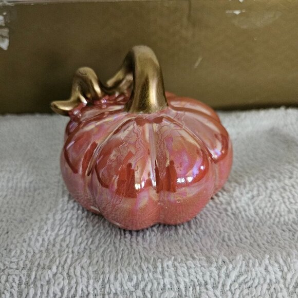 Nicole Miller Set of 4 Decorative Ceramic Pumpkins - Picture 1 of 2